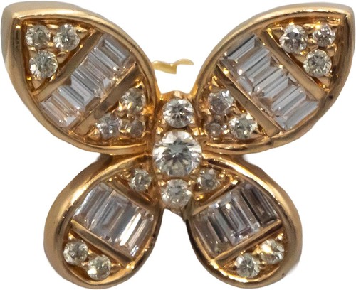 ICEBOX designer 14k Yellow Gold 1.0CT VS Diamond Butterfly Stud Earrings - 第 2/3 張圖片