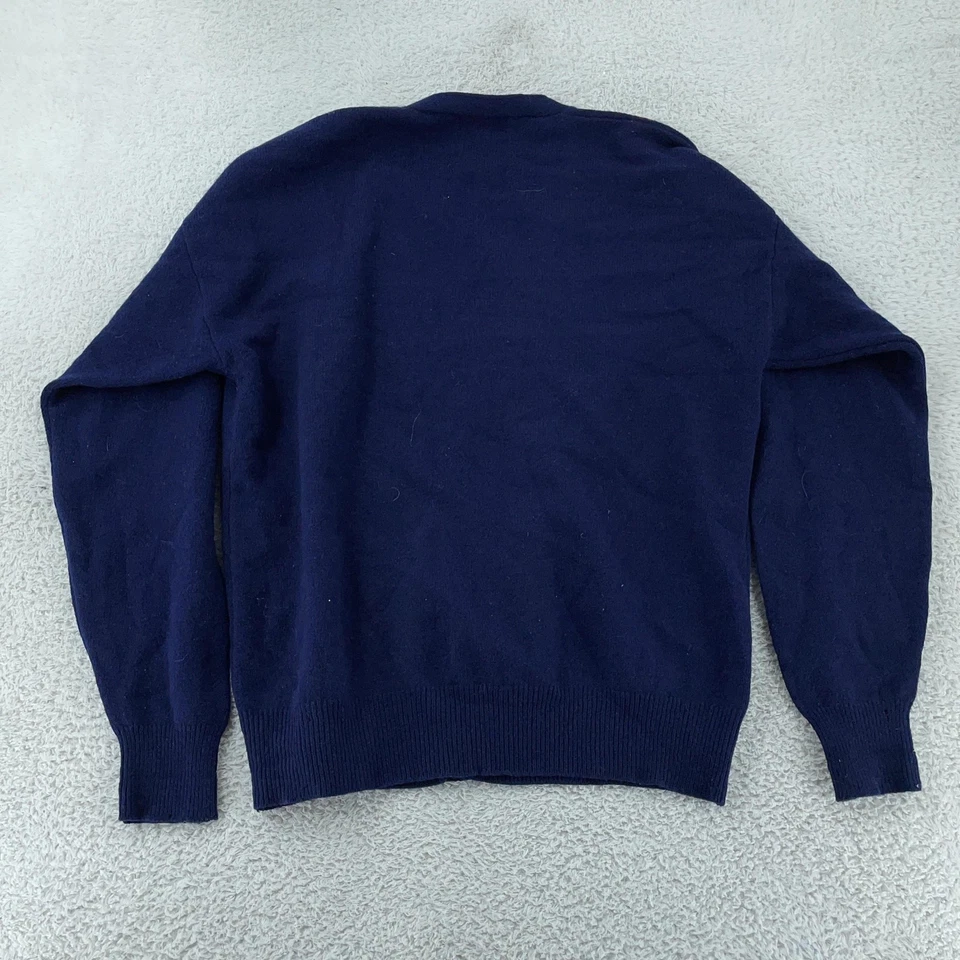 Cárdigan Suéter Austin Reed Para Hombres Mediano Azul Marino Lana de Cordero Argyle Botón Delantero Foto 3 de 4