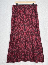 Vtg Lace Overlay Maxi Skirt Large Black Red Damask Whimsigoth Emo Grunge Y2K 90s