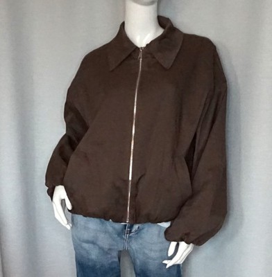 Urban Blouson Canvas Bomberjacke Zip Ballon Jacke Dark Schoko 36,38,40,42 Neu