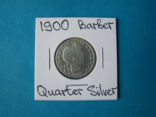 US COINS 1900 YEAR BARBER QUARTER NICE SILVER COIN.