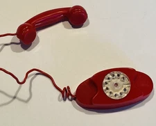 Vintage Ideal Tammy Doll Red Telephone Toy Accessory *STRETCHED CORD* BIN 20