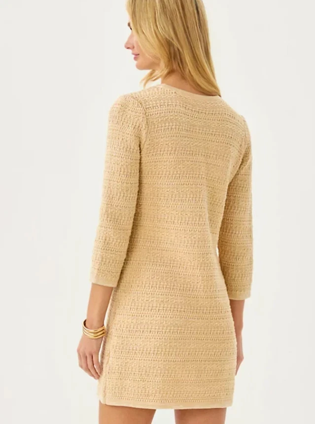 NWT Lilly Pulitzer Rhysa Sweater Dress Rattan Metallic Marl , Choose Size - Image 2 of 4