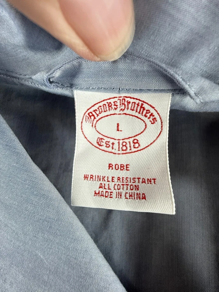 HOMBRE BROOKS BROTHERS Albornoz Clásico Azul 100% Algodón con Talla L Foto 2 de 4