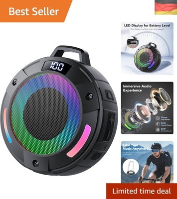 Tragbarer Mini Bluetooth Lautsprecher, Musikbox Bluetooth mit Licht, Kräftige...