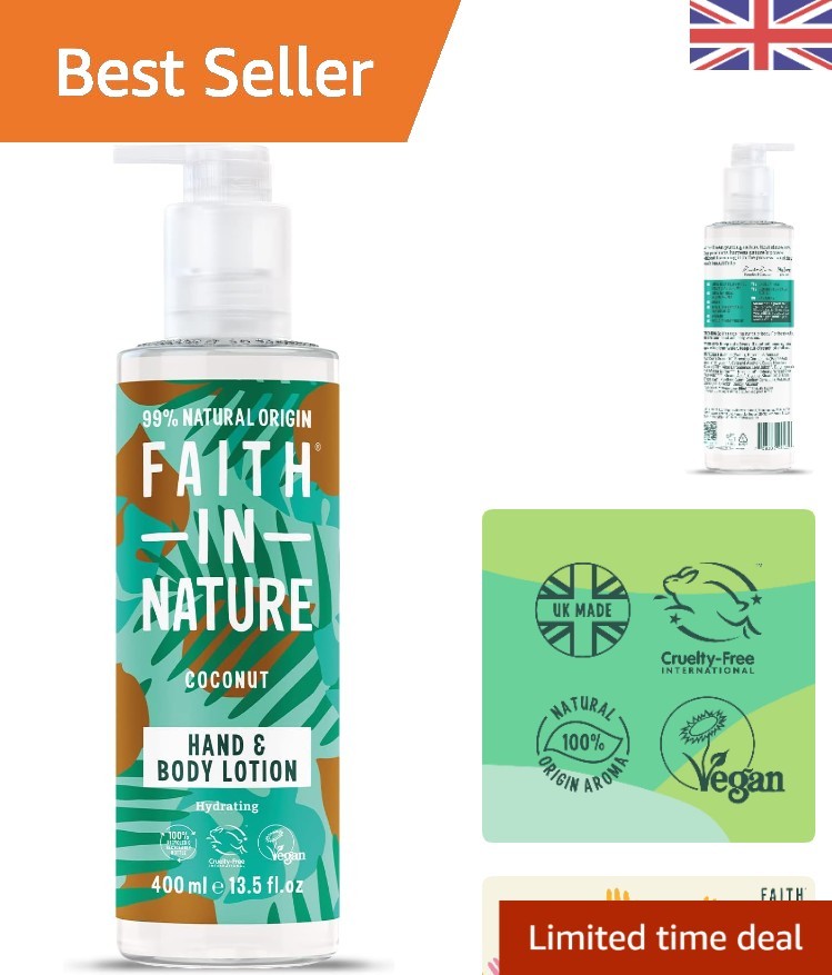 Natural Coconut Hand & Body Lotion 400ml - , Hydrating & Cruelty-Free