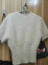 Fuzzy Knit Angora Wool Blended Sweater Women Jumper Super Soft