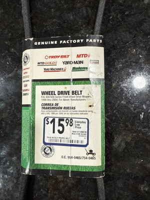 Wheel Drive Belt O.E. 954-0465/754-0465 For 400/500 Series Front Wheel Dr Mwrs