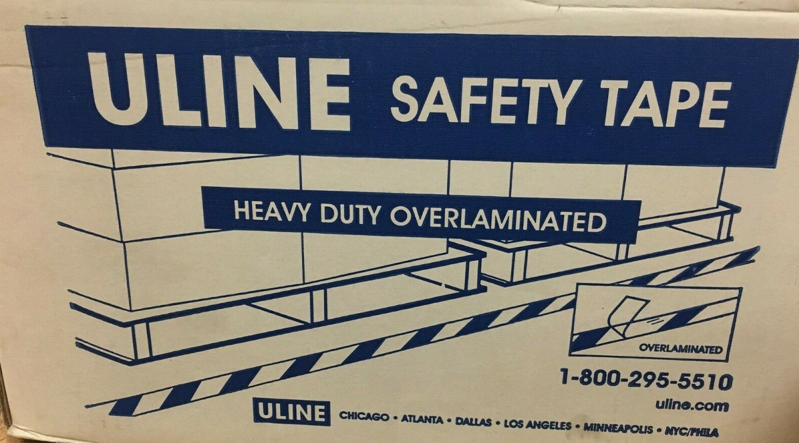 ULINE  2" x 36 yds Heavy Duty Laminated Caution Safety Tape - Yellow Black S-383 - second product detail image