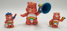 VINTAGE CARE BEARS CHEER BEAR / LOT OF 4 / c.1983 / KENNER CARE BEAR TOYS / EUC