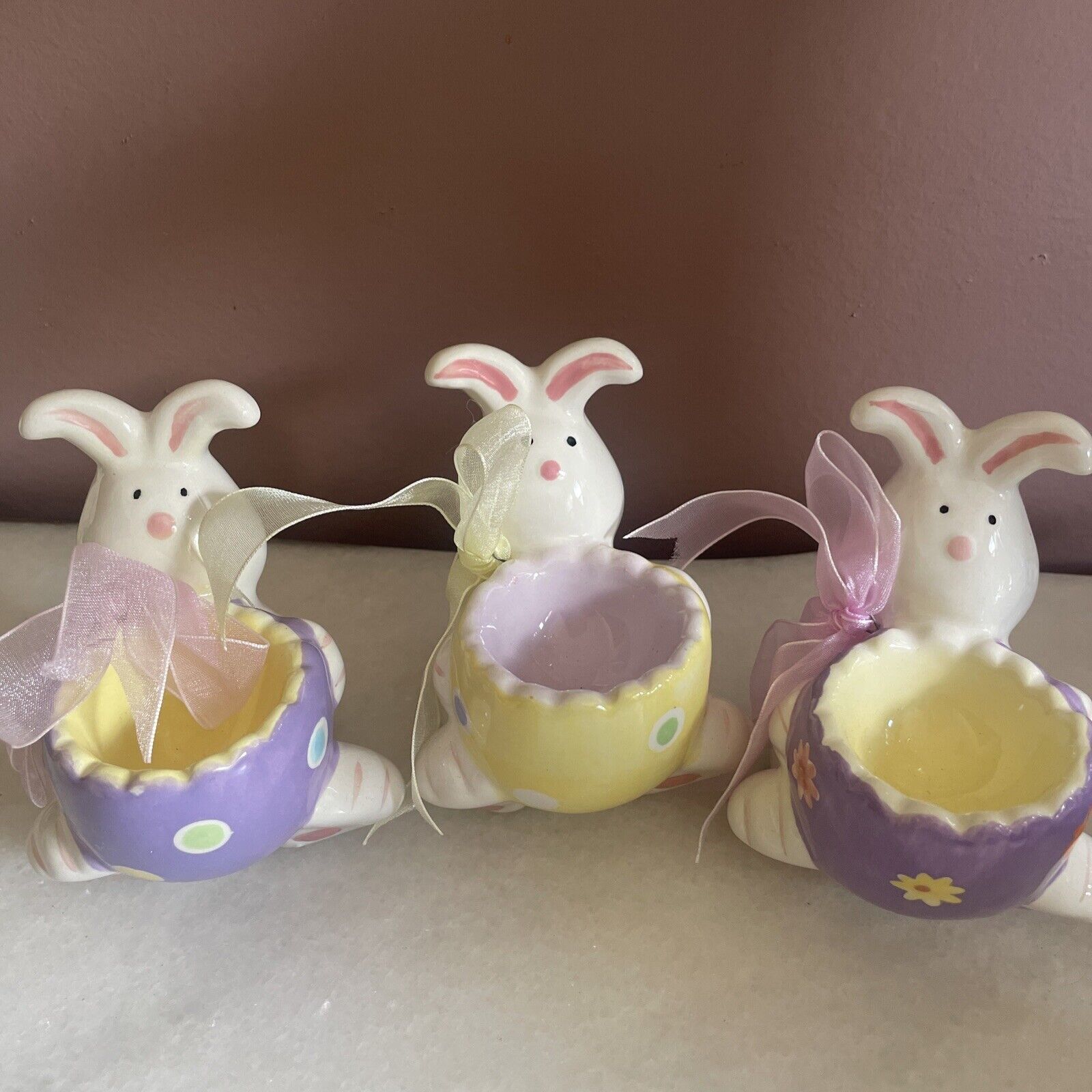 Vtg Lot Egg Cup Bunny Kmart Kitsch Easter Whimsy Decoration ...