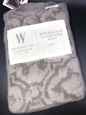 New Wamsutta Vintage Medallion Jacquard Euro Pillow Sham Eggplant European Linen