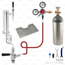 Guinness Nitro Stout Tower Kegerator Keezer Conversion Kit + 5lb Nitrogen Tank
