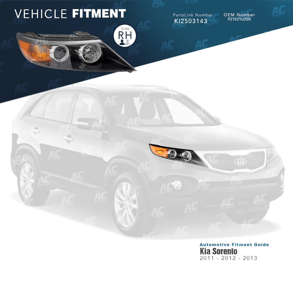 Faro derecho pasajero TYC para 11 12 13 Kia Sorento diestro Foto 2 de 4