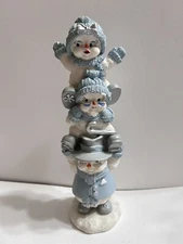 Vtg Encore Group RARE Version Stacked  Snowmen Snow Buddies Figurine  “READ”