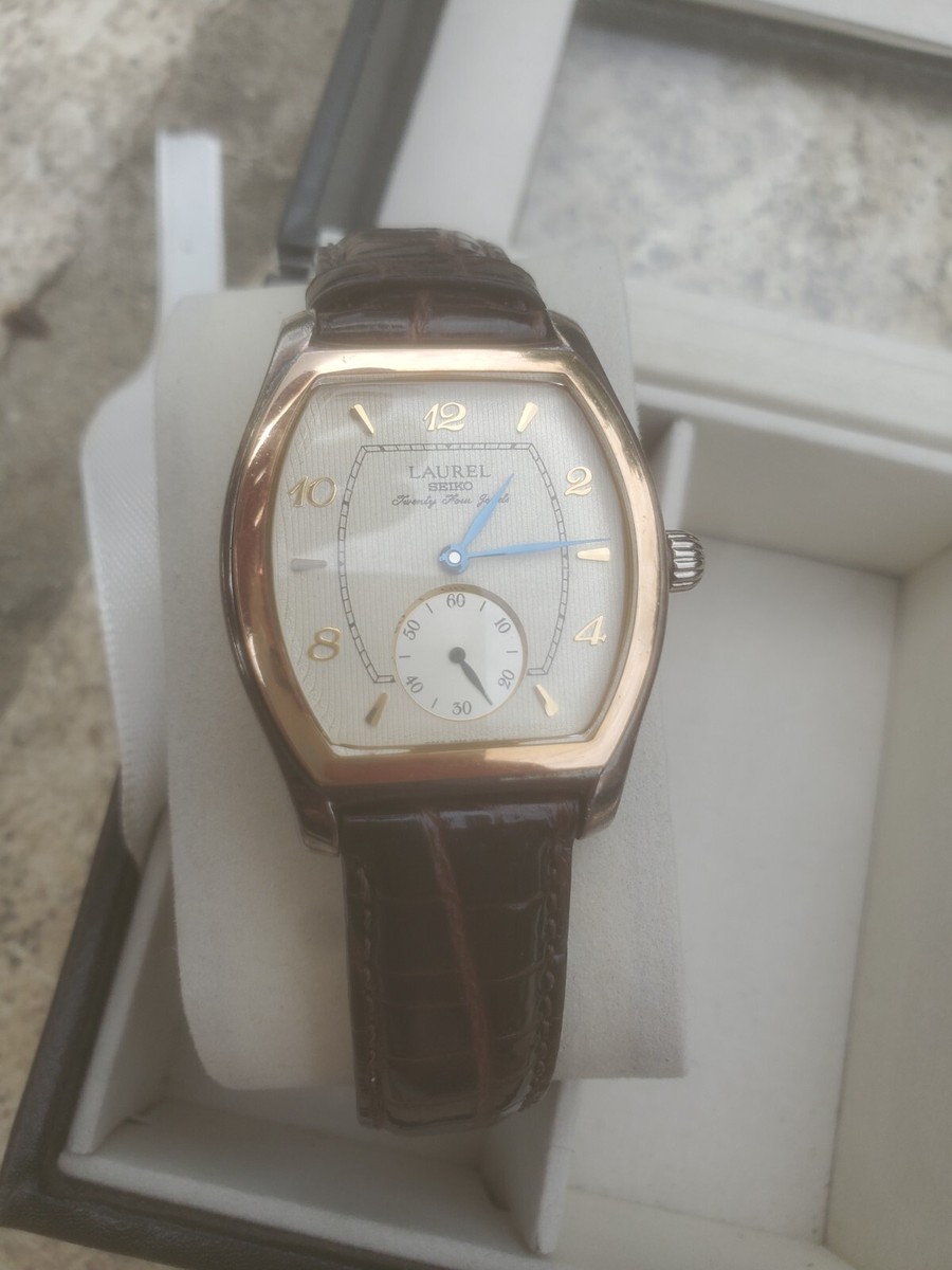 SEIKO LAUREL　LJAK600 銀無垢　18k PGベゼル セイコー SEIKO ”4S メカニカル ローレル LAUREL” 銀無垢ケース