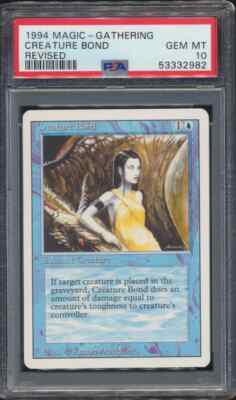 1994 MTG Magic The Gathering Revised Creature Bond PSA 10 GEM MINT Low ...