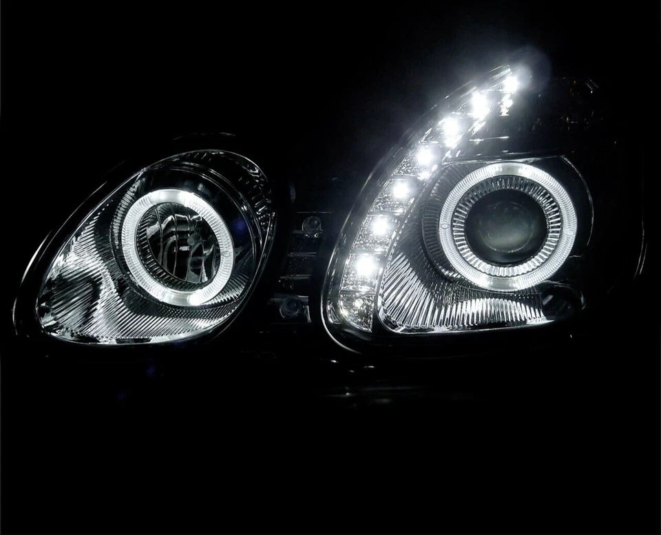 98-05 Lexus GS300 GS400 GS430 Chrome Projector Headlights DRL Dual Halos - Image 2 of 4