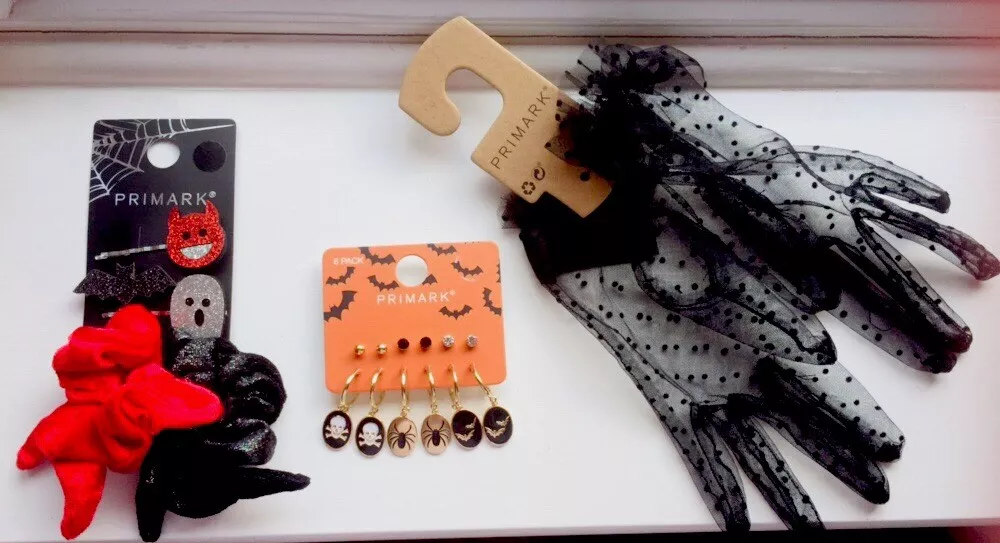 Ladies Women s HALLOWEEN Primark 6 Earrings Studs Hoops Hair Slides Hair Clips