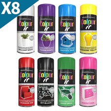 8 x GLOSS FINISH SPRAY PAINTS AEROSOL AUTO CAR MATT GLOSS WOOD METAL 250ML 400ML