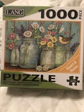 LANG - 1000 Piece Puzzle -Heart & Home Jars Flowers Bird