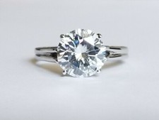4.00 Carat Moissanite Solitaire Ring in 14k Gold (Charles & Colvard) 