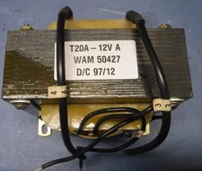 POWER TRANSFORMER WAM 50427  T20A  12V A   UNINSTALLED COND.      FREE SHIPPING