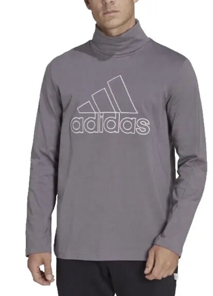 adidas Trace Gray Long Sleeve Turtleneck Shirt Men's Size Medium