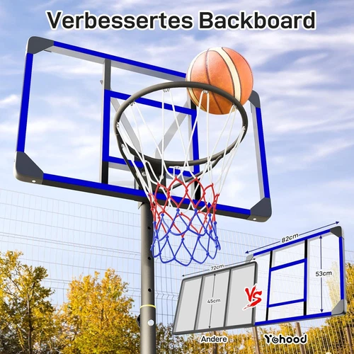 Basketballständer 147-260cm Basketballkorb mit Ständer Rollen Basketballanlage - Bild 4 von 20