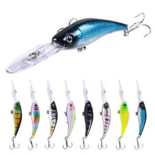 8PCS Lot Trolling Crankbait 10cm/8g Minnow Fishing Lure Hook Tackle Bait Trout
