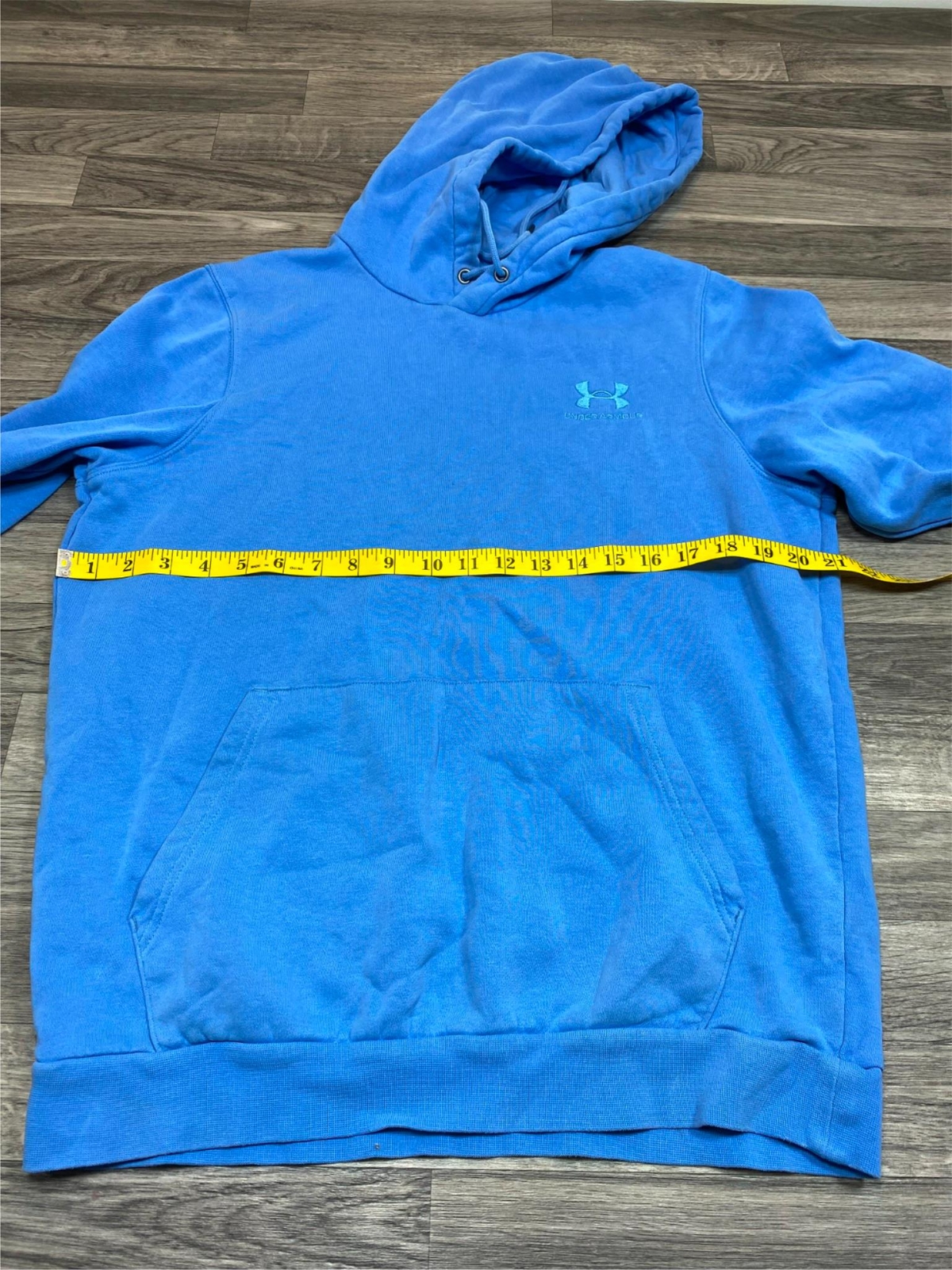 UNDER ARMOUR Drawstring Tie Pullover Blue Hooded … - image 4