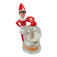 2023 Dunkin Donuts Limited Elf On The Shelf Ornament Snow Globe Ice Coffee