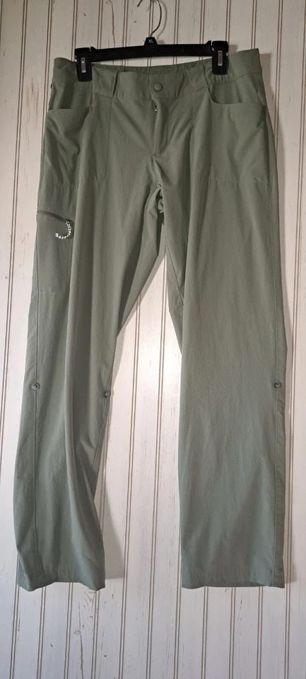 Pantalones de senderismo de nailon 2 en 1 Eastern Mountain Sports para dama o Capri verde militar 10R Foto 3 de 4