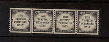 UNITED STATES TEST COIL STRIP OF 4 BLACK MINT NH OG SHINY