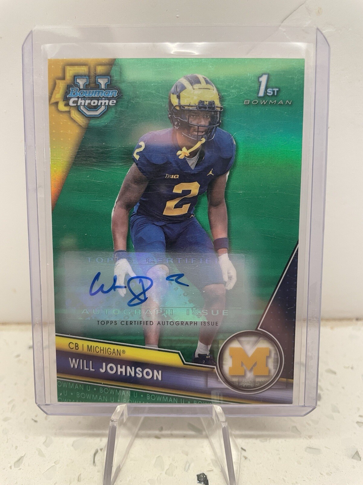 2023 Bowman U Chrome Will Johnson 1st Bowman Auto Green Refractor /99