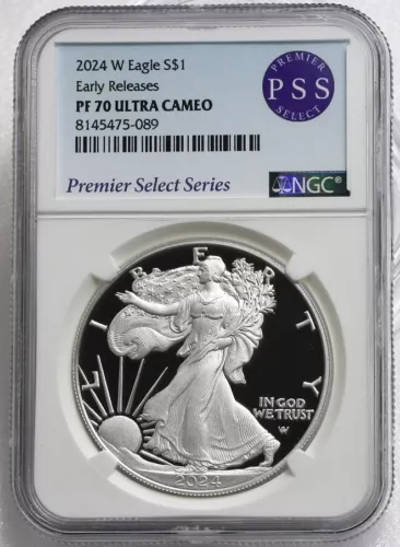 2024-W Proof 1 oz American Silver Eagle NGC PF70 Ultra Cameo EARLY RELEASES PSS