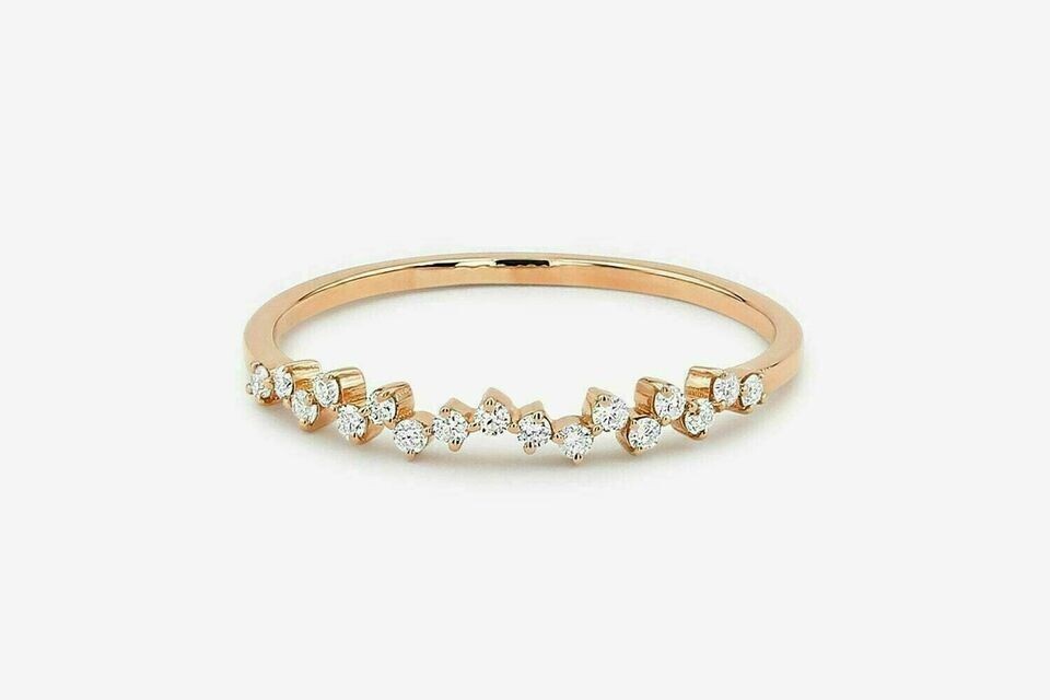 0.30Ct Lab-Created Diamond Full Eternity Engagement Ring 14K Yellow Gold Finish