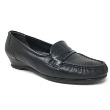 SAS Easier Loafers Clogs Shoes Womens Size 11 2E Black Leather Slip On Comfort