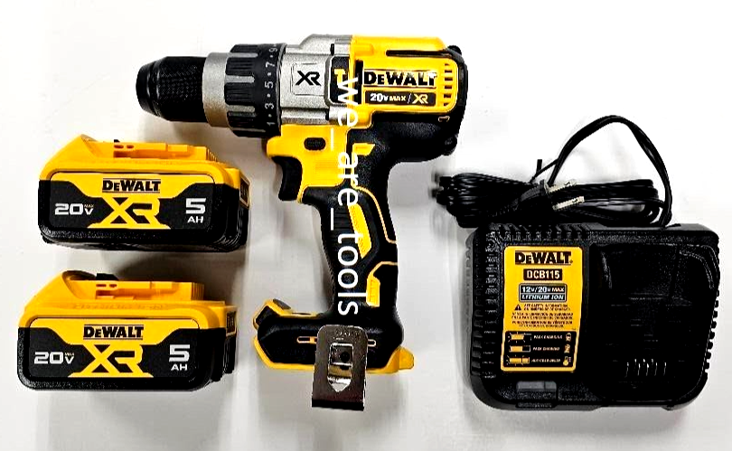 DeWalt DCD996 1/2 Hammer Drill, 2) DCB205 Batteries, Charger 20V 
