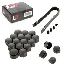 20x Radschraubenkappen Set Anti-Diebstahl 17 mm Schwarz für AUDI TT 8J3 8N3 FV3