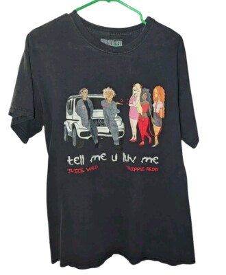 Juice WRLD Shirt Trippie Redd 999 Black T Shirt TELL ME U LUV ME Large