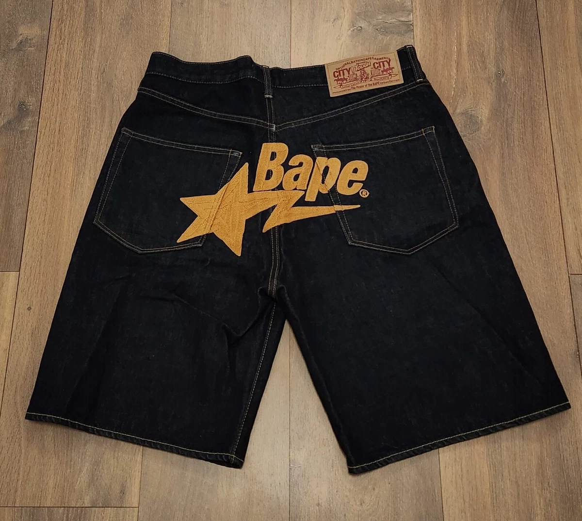 Bape jean deals shorts