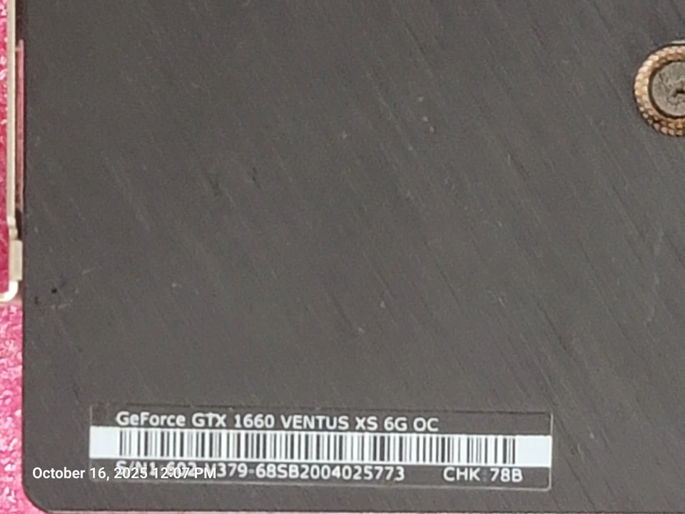 MSI Nvidia GeForce GTX 1660 6GB DDR5 Gaming Card GPU HDMI DP DVI PCI-E #AX69 - Image 4 of 4