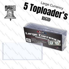 Estuche rígido con soporte para billetes de moneda grande 5 BCW 7 9/16 x 3 1/4 Topload