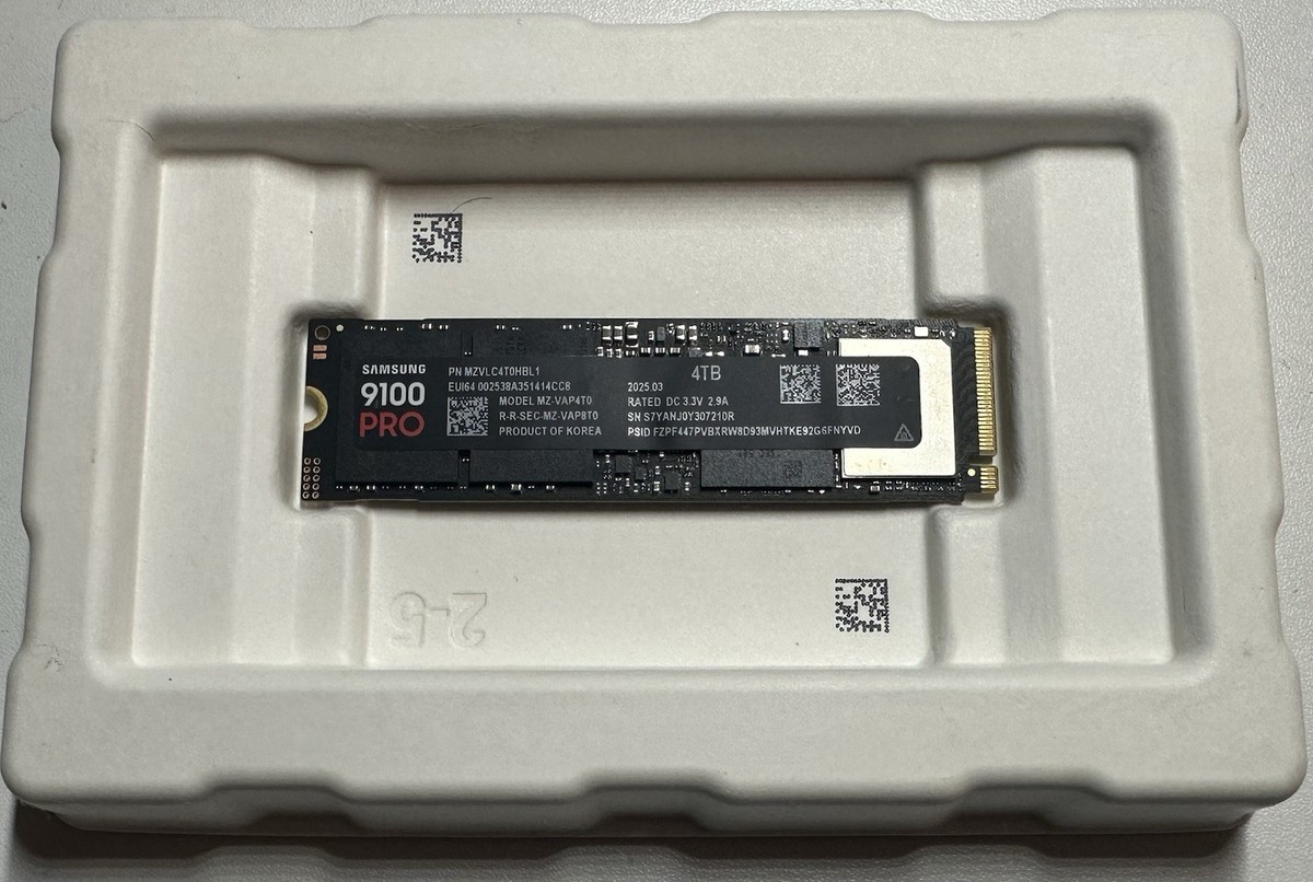 OPEN BOX SAMSUNG SSD 9100 PRO 4TB PCIe 5.0x4 M.2 2280 MZ