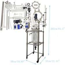 20L Jacketed Glass Reactor Reaction Vessels High Torque & Vacuum Degree No Spark