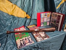 Red Sox memorabilia signed Bill Lee Bat, cards,yearbooks,Roger Clemens Rookie.