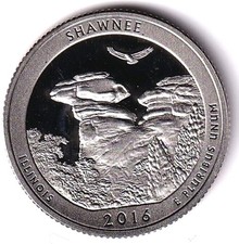 2016-S US 🇺🇸 SHAWNEE NF Camel RocK Illinois ATB 25c Quarter Proof Coin 🌟BU🌟
