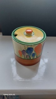 Clarice Cliff Bizarre Crocus Preserve Pot circa 1930