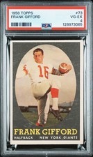 1958 Topps Football #73 Frank Gifford New York Giants HOF PSA 4 Fresh Slab FS